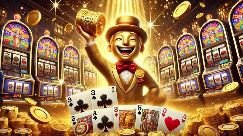 Visual permainan slot mobile dengan simbol reel yang cerah